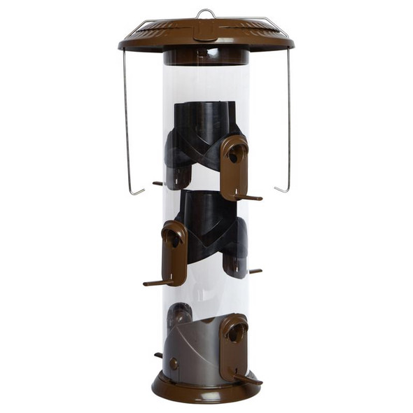 Nature's Way Funnel Flip-Top 6 Station Bird Feeder with Squirrel Guard