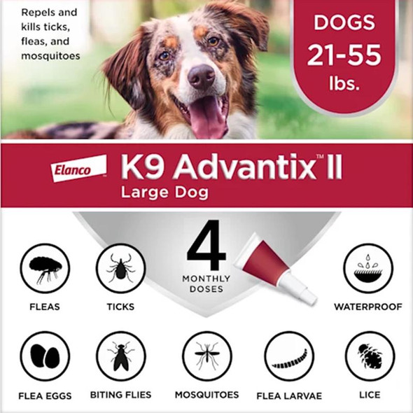 Elanco K9 Advantix II Flea Drops for Large Dogs – Topical Flea and Tick Treatment