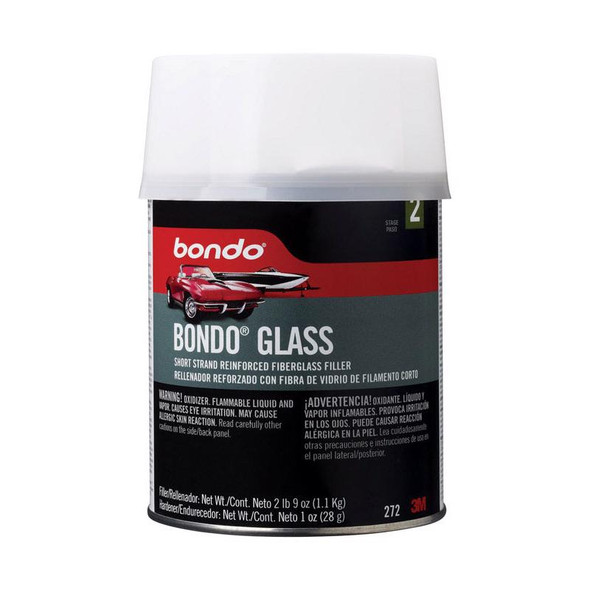 Bondo Filler Glass Reinforced Filler SS-QT-ES for Auto Body Repair - Green 1 Quart Can