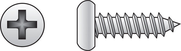 HILLMAN Sheet Metal Screws, Part Number 80020, No. 6 x 1-1/4 inch, Zinc-Plated Steel, Box of 100