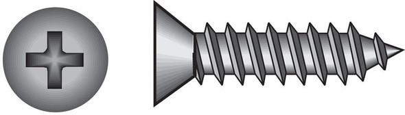 HILLMAN Part Number 80219 Flat Head Sheet Metal Screws – 3 Inches, Zinc-Plated, Phillips Drive, Coarse Thread, Pack of 100