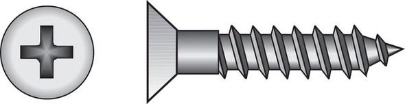 HILLMAN Phillips Flat Head Wood Screws No. 12 x 3/4 inch, Zinc-Plated Steel, Box of 100
