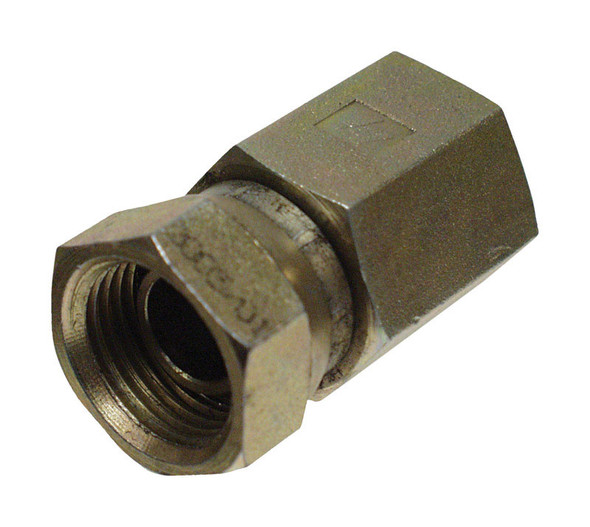 Apache 3/8 Inch Hydraulic Adapter - Steel FPT to Swivel FPT for Hydraulic Hoses and Control Valves