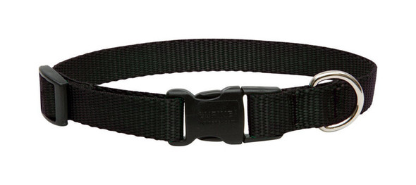 LupinePet Adjustable Dog Collar, 9 to 14 inches, Black