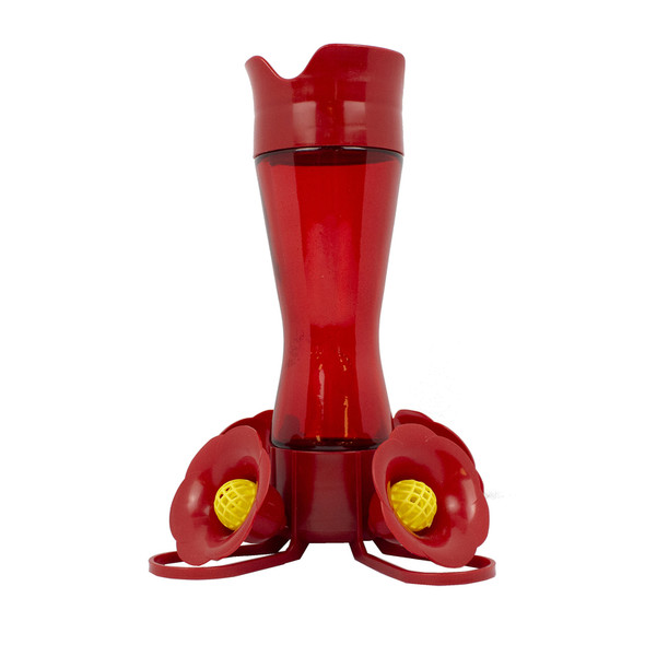 Perky-Pet Bird Feeder HB Pinch Waist 8 oz with 4 Feeding Stations