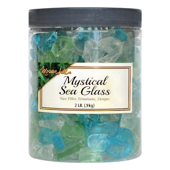 Mosser Lee Mystical Sea Glass 2 lb Vase Filler - Assorted Small Rocks for Home Decor and Crafts
