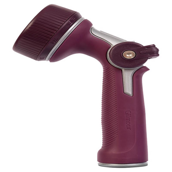 Gilmour Nozzle Thumb Eggplant 7-Pattern Watering Nozzle with Metal Handle Grip