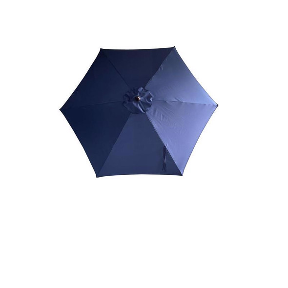 Living Accents Market Style 9 ft Navy Blue Patio Umbrella with Tiltable Canopy