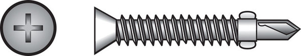 HILLMAN Self-Drilling Screws with Wings, No. 10, 1 Inch Length, Zinc-Plated Steel, Pack of 100