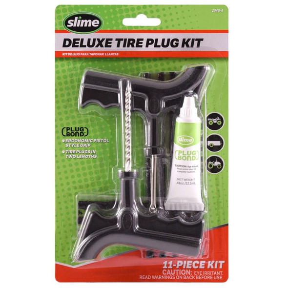 Slime Deluxe Tire Plug Kit 11-Piece for ATVs, Wheelbarrows, and Lawn Mowers