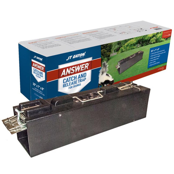 JT Eaton Catch & Release Skunk Trap - Medium Reusable Animal Trap for Outdoor Use