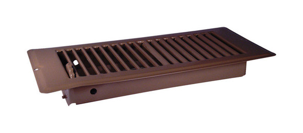 US Hardware V-057IB RV Deluxe Floor Register - 4 x 10 Inches, Brown Metal Vent Cover