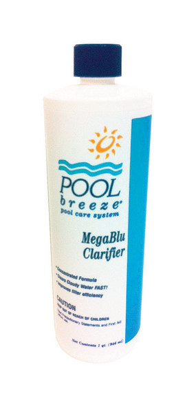 Pool Breeze MegaBlu Pool Clarifier Liquid - 1 Quart for Clear Pool Water