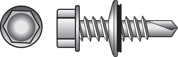 HILLMAN Self-Drilling Screws No. 12 x 2 Inches, Zinc-Plated Steel, Box of 100