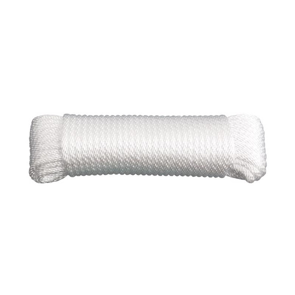Koch Industries Nylon Rope 3/16 inch White, 50 Feet - Heavy-Duty Braided Synthetic Rope for Marine and Industrial Use