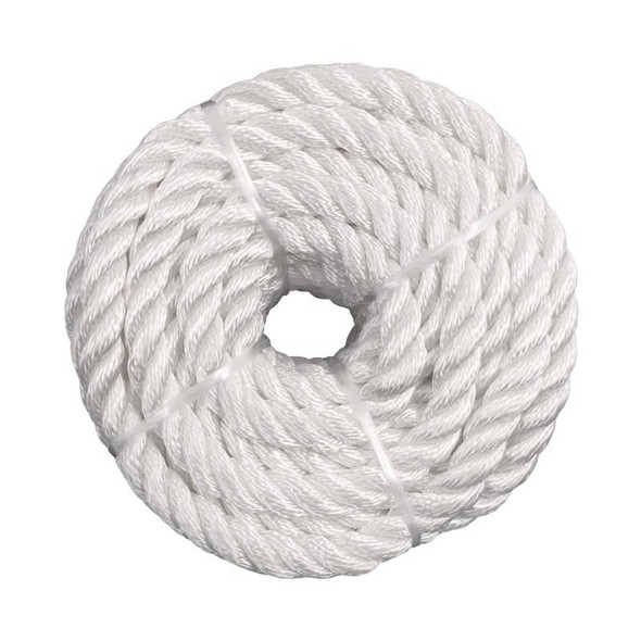 Koch Industries Nylon Rope with White Twisted Construction, 3/8 inch x 100 feet