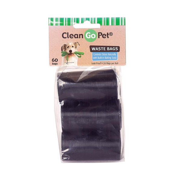 Clean Go Pet Disposable Pet Waste Bags 3-Pack in Black – Easy and Hygienic Cleanup