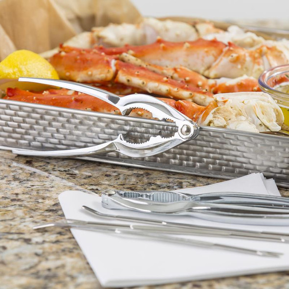 TableCraft Lobster Crack and Fork Set, 8-Piece – Durable Steel/Zinc Construction for Seafood Dining
