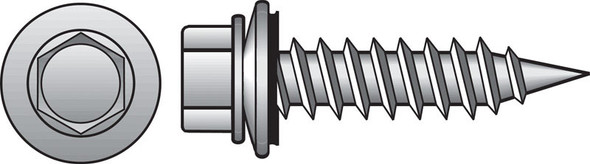SCRWS W/WSHR HEX 2-1/2"