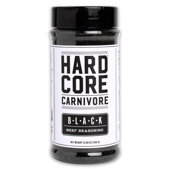 Hardcore Carnivore Black BBQ Rub Seasoning - 13 oz Jar for Grilling and Smoking