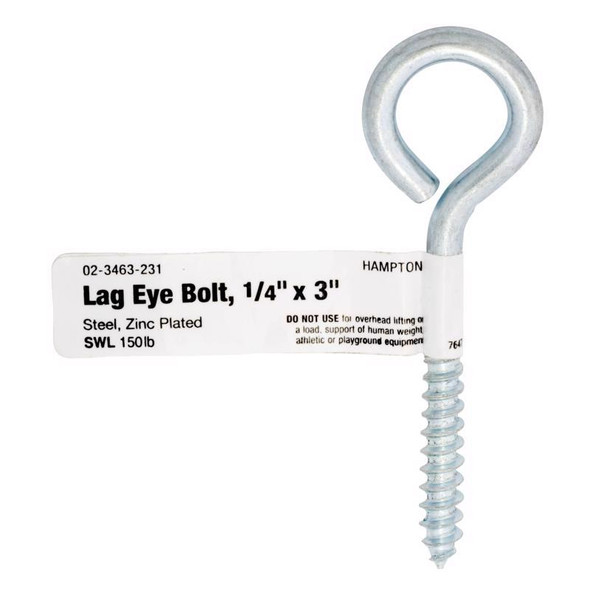 LAG EYE BOLT 1/4"X3"