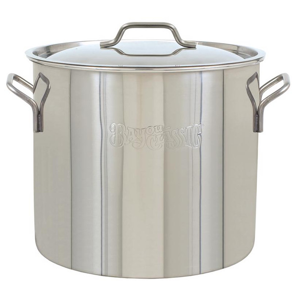 Bayou Classic 30-Quart Stainless Steel Stockpot with Handles and Lid