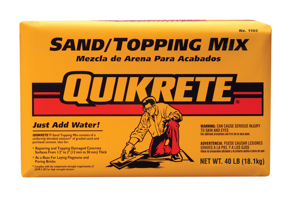 Quikrete Sand Topping Mix 40 lb Bag - Gray, Indoor & Outdoor Use