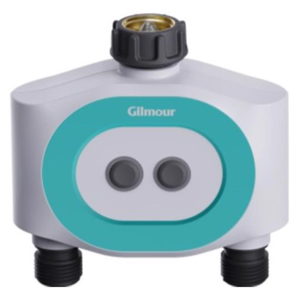 Gilmour Water Timer Gray 2-Zone Programmable Water Timer with Battery Backup