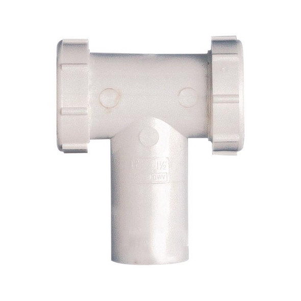 Plumb Pak 1-1/2 Inch Center Outlet Tee for Kitchen Sink - White Plastic, Model PP66-7W