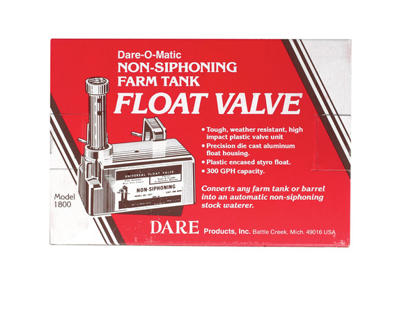DARE Non-Siphoning Farm Tank Float Valve Model 1800 – 300 GPH Capacity