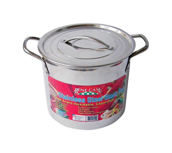 Bene Casa 12 Quart Stainless Steel Stock Pot with Nonstick Interior and Dishwasher Safe Feature