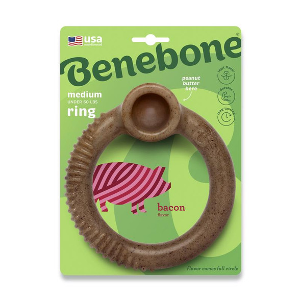 Benebone Chew Dog Toy Medium Ring – Durable Dog Chew Toy for Active Dogs