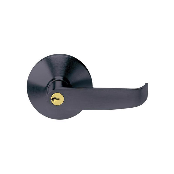 Tell EX100477 Matte Black Keyed Entry Lever for Commercial Doors