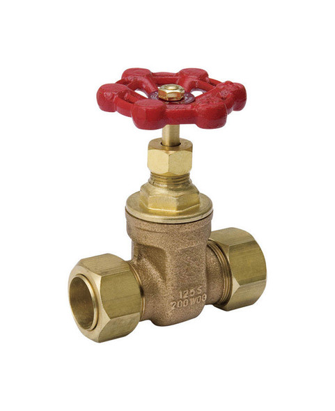 B&K ProLine 1/2 Inch Brass Gate Valve, Compression Connection