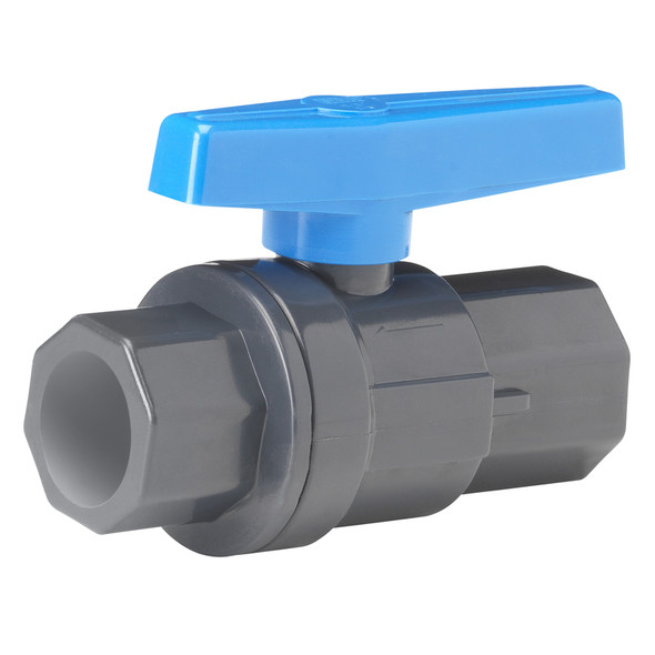 Homewerks 1-1/2-Inch PVC Ball Valve with Slip Connection, Gray Finish