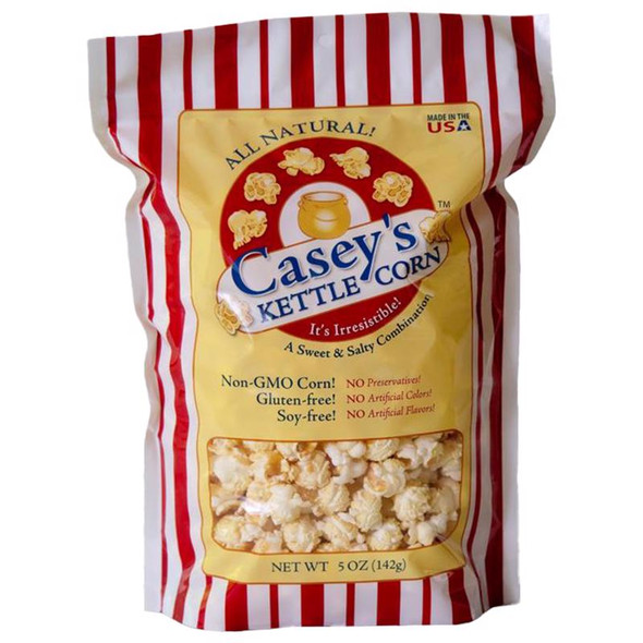Casey's Kettle Corn 5 oz Bag – Lightly Sweetened and Salted Snack