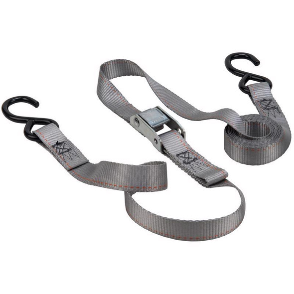 Keeper 8 ft Tie Down Strap with Vinyl Coated Steel Construction – Heavy Duty, Waterproof and Rust-Resistant for Towing and Securement
