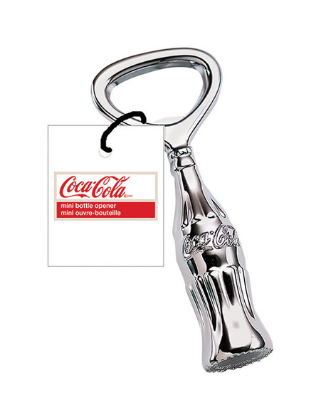 TableCraft Coca-Cola Bottle Opener with Chrome Finish - Durable Metal Kitchen Gadget