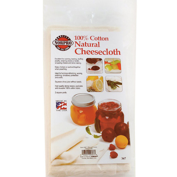 Norpro Cheese Cloth Cotton 2 sq yd - Food Grade Kitchen Straining and Covering