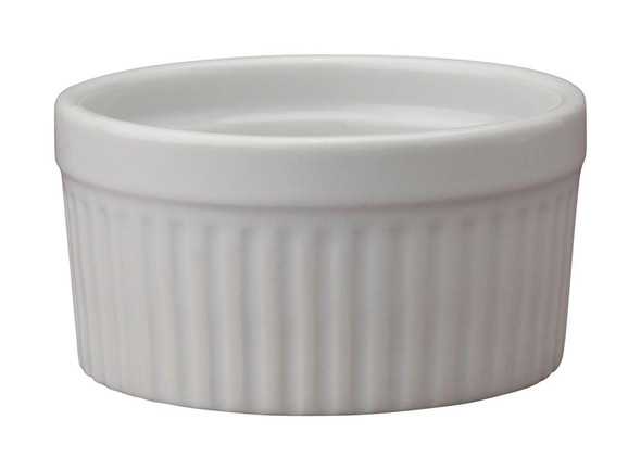Harold Import Souffle Dish White 8 oz - Durable Porcelain Bakeware for Desserts and Savory Dishes