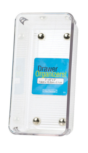 iDesign Linus Clear Drawer Organizer 3 x 6 x 2 inches for Kitchen Storage
