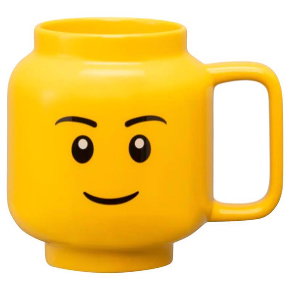 LEGO Boy Ceramic Mug – 17.9 oz Yellow Kids' Coffee Cup with Microwave and Dishwasher Safe Features