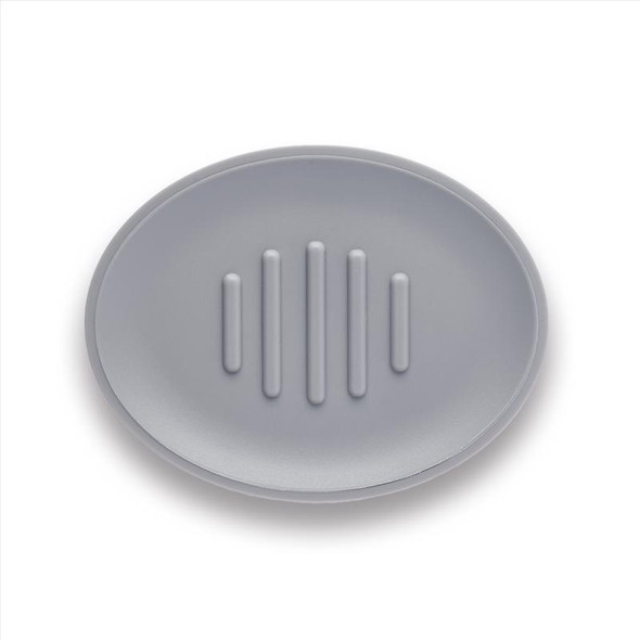 Sttelli Belize Gray Plastic Soap Dish - Bathroom Accessory for Durable Storage