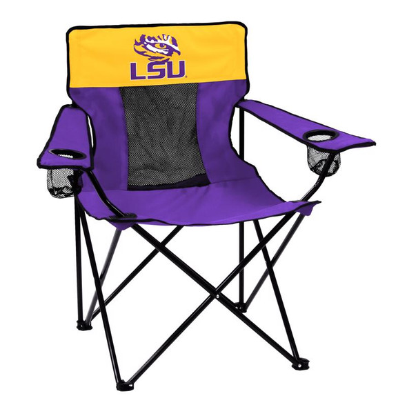 Logo Brands Purple LSU Folding Chair with Cup Holder and Storage Bag