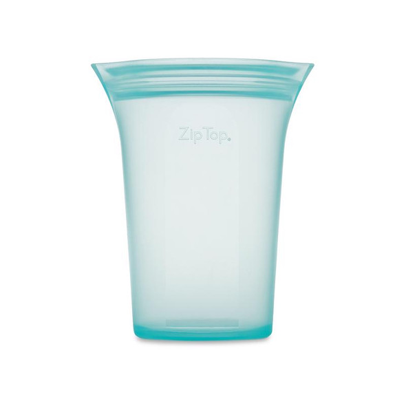 ZIP TOP Storage Cup Large Teal 24 oz Silicone Food Storage Container