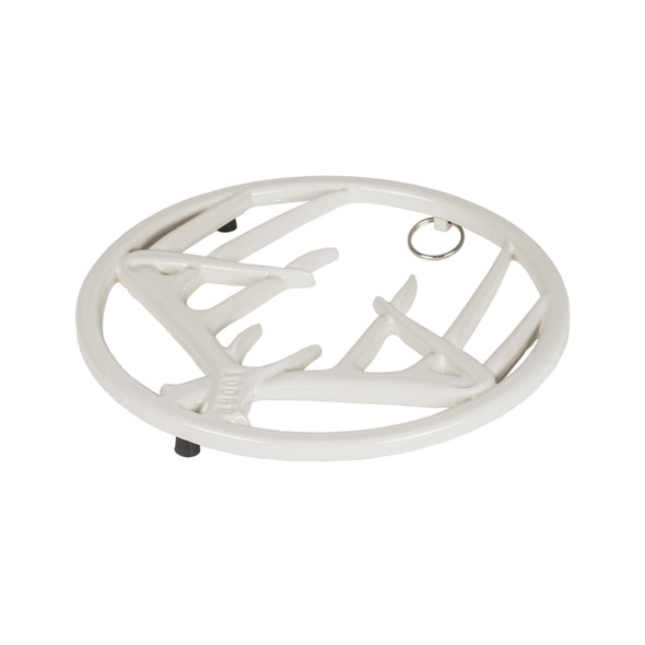 Lodge Antler Trivet White 8-inch - Durable Cast Iron Cookware Accessory