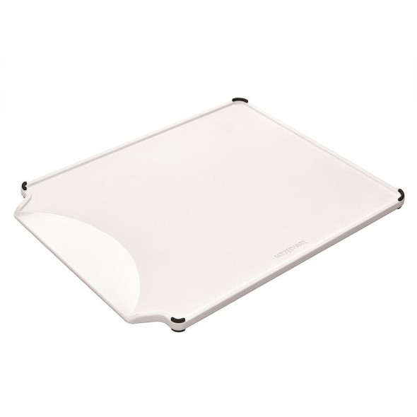 Farberware 14x11 inch White Plastic Cutting Board - Durable and Dishwasher Safe