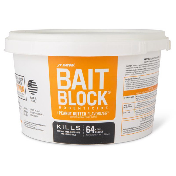 BAIT BLCK RODNT PB 64PK