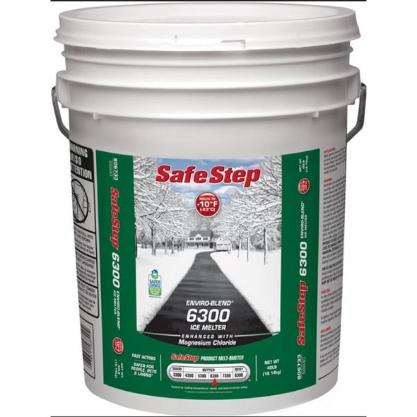 Safe Step Enviro-Blend 6300 Magnesium Chloride Ice Melt - 40 lb Pail for Safe and Effective Winter De-icing