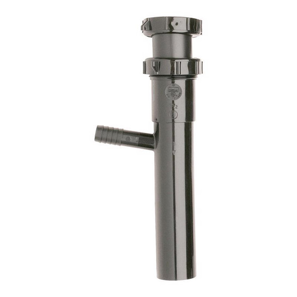 Plumb Pak 1-1/2 inch Plastic Branch Tailpiece for Kitchen Sink - Black, Slip Joint Connection